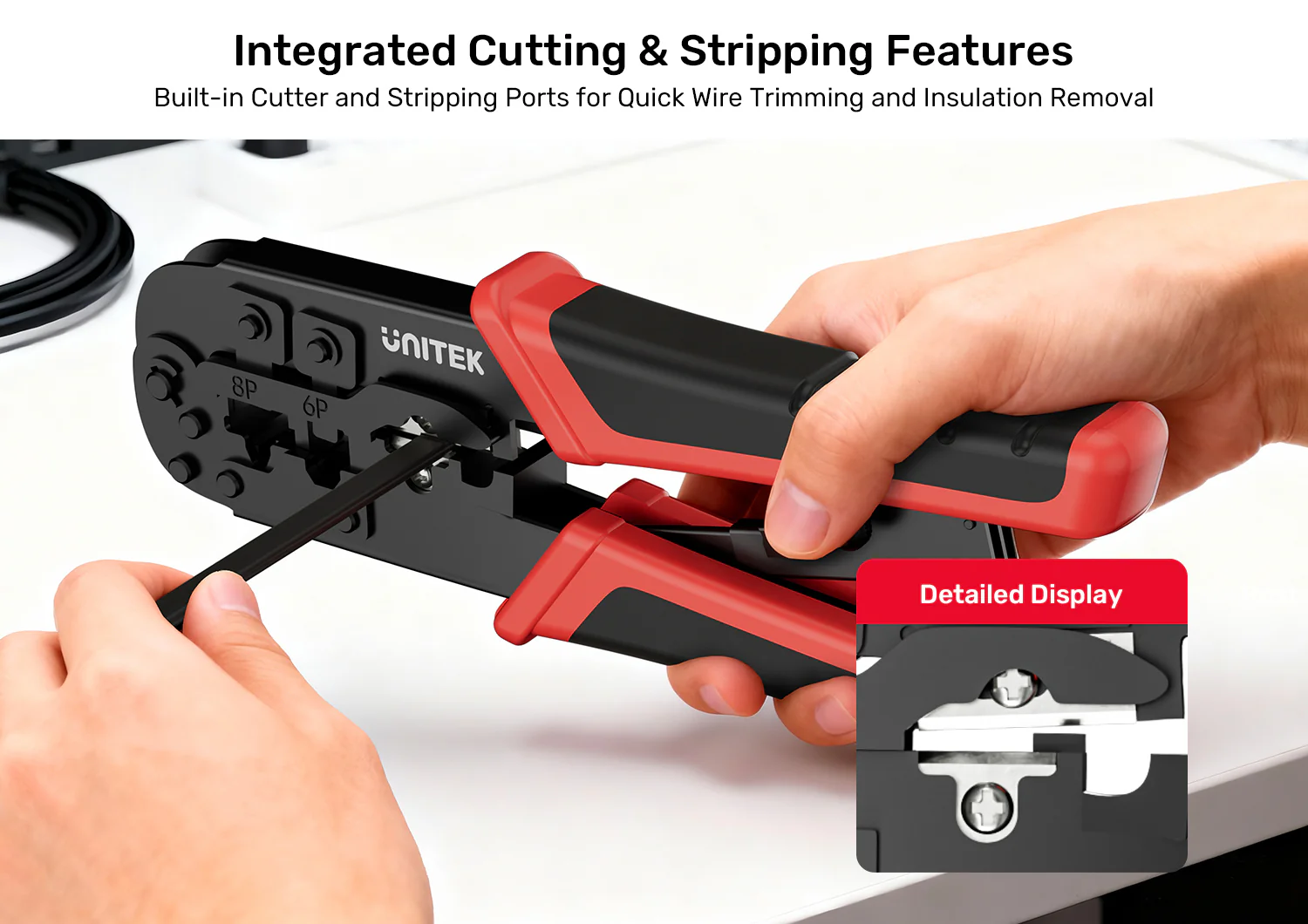 UNITEK OT136ARD01 4P 6P 8P Multi-Function Ratchet Network Cable Crimping Tool 001