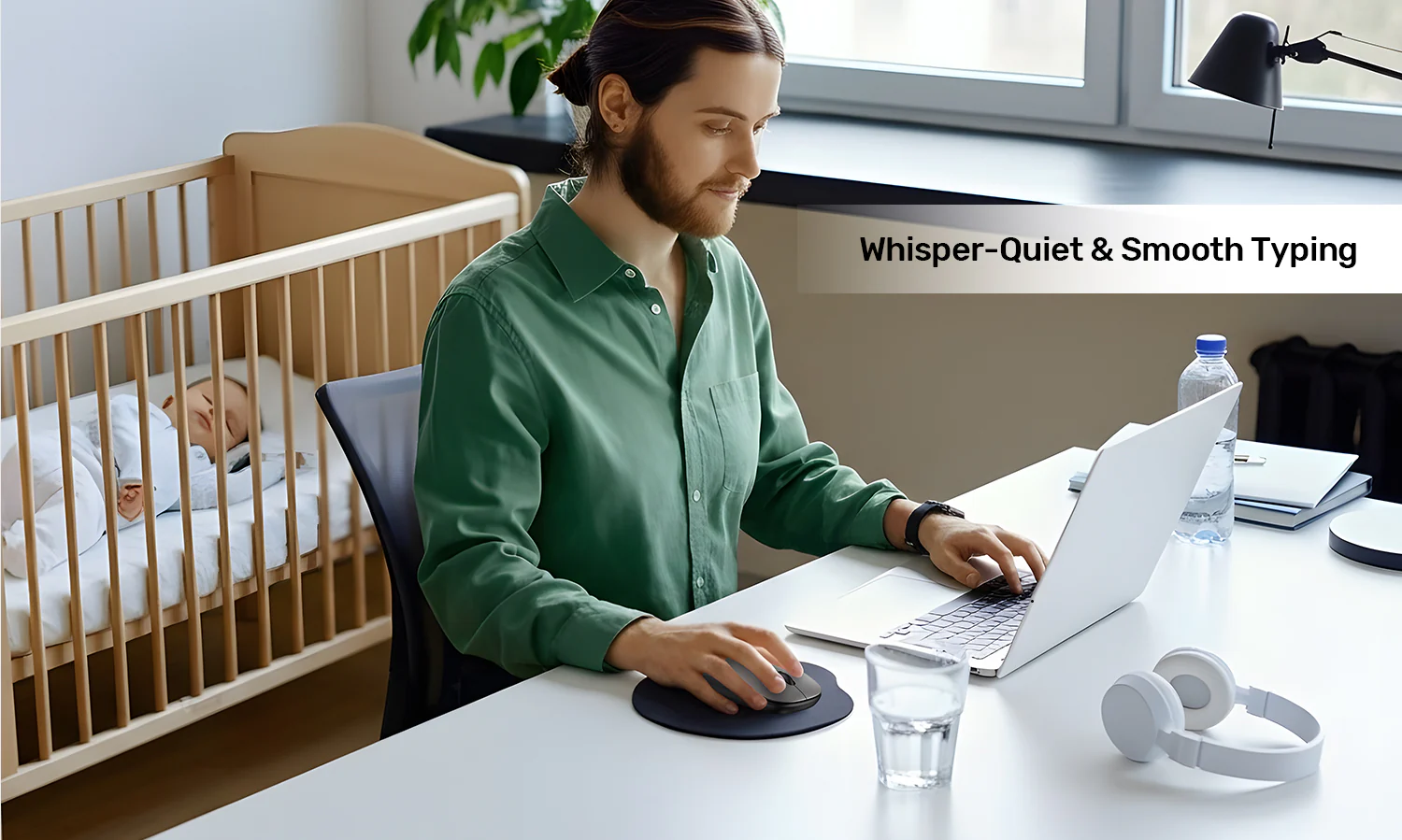 UNITEK SlimTrack 2.4GHz Wireless Optical Mouse (Gray)1600 DPI Precision, Slim Ergonomic Design with Multi-Functional Scroll Wheel