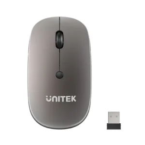 UNITEK SlimTrack 2.4GHz Wireless Optical Mouse (Gray)1600 DPI Precision, Slim Ergonomic Design with Multi-Functional Scroll Wheel