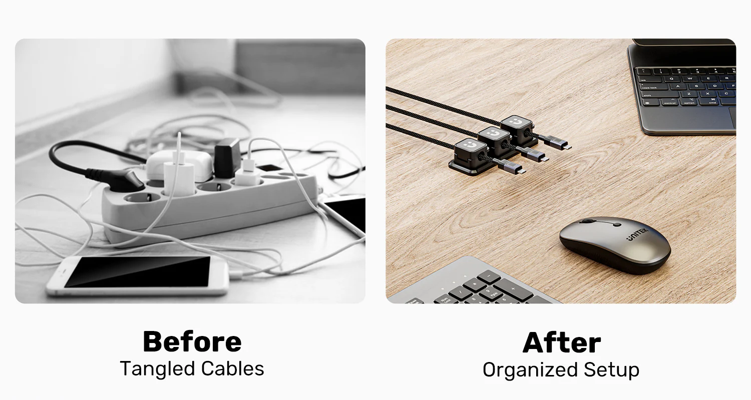 UNITEK T1117ABK01 Cable Management for Desk Office Home Travel