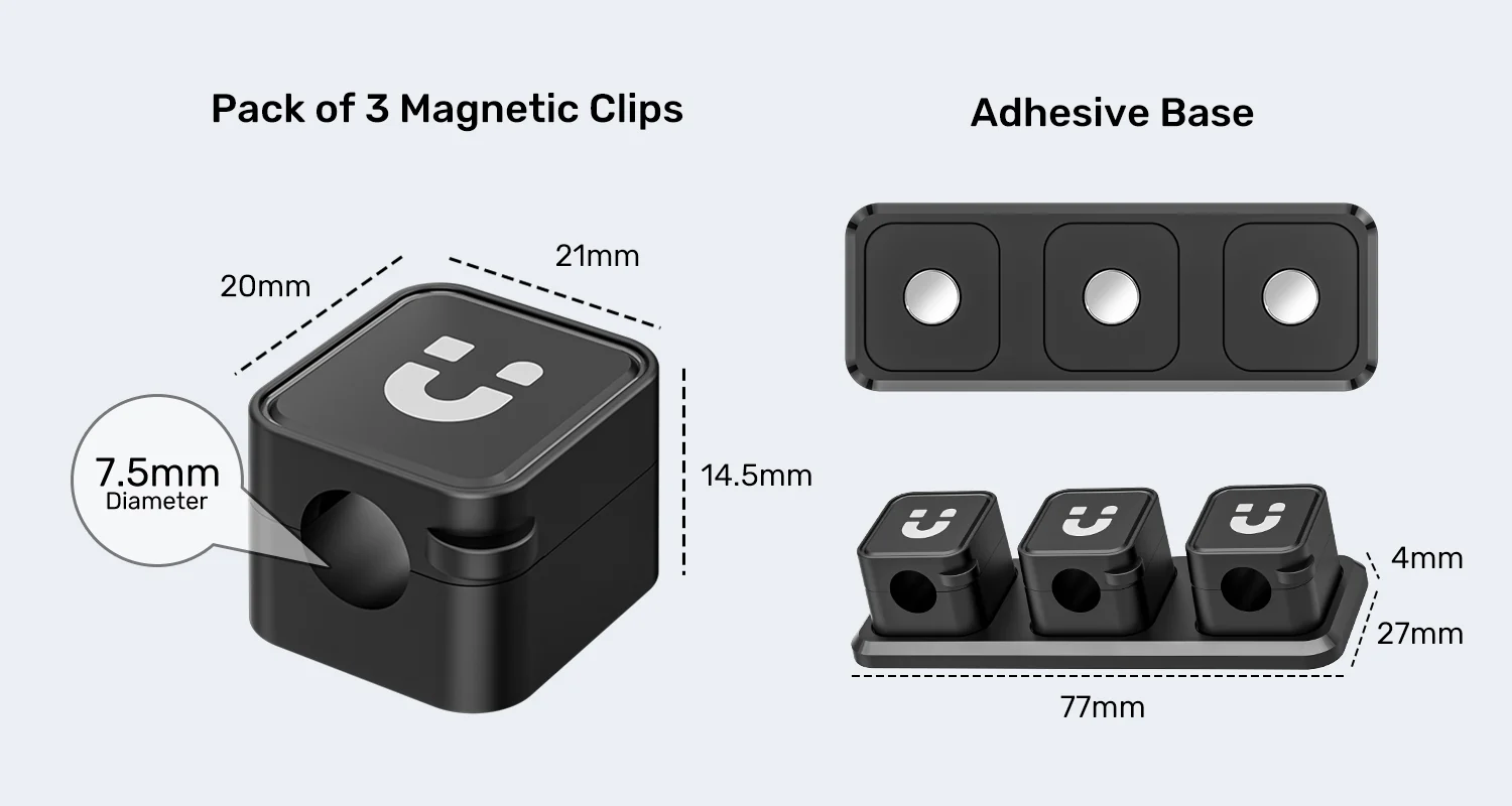 UNITEK T1117ABK01 Cable Management for Desk Office Home Travel