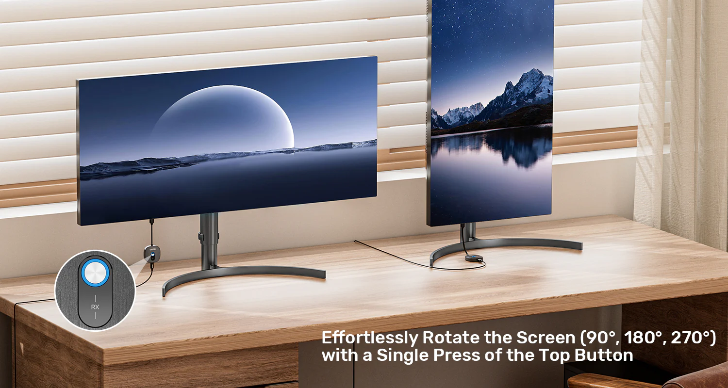 UNITEK Wireless 1080p HDMI Transmitter with Dual Receivers, 50m Range, Plug-and-Play, 2x 1080p@60Hz Output