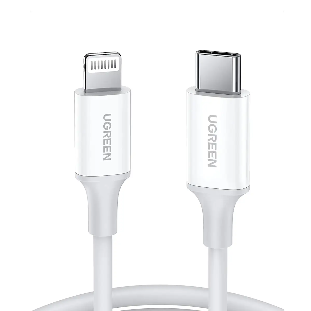 Buy UGREEN 10493 USB-C to Lightning MFi Certified PD Fast Charging Cable (1 Meter) Rubber Shell White for iPhone 14 Pro Max/14/13/12/11/SE Online in Pakistan - UGREEN PK
