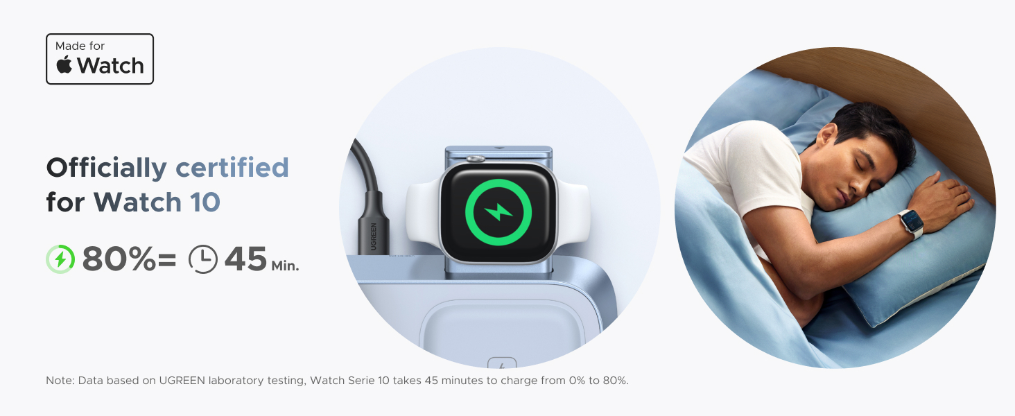 UGREEN 55676 25W Qi2 Certified 3-in-1 MagFlow Wireless Charging Stand for iPhone 17/16/15/14/13/12, AirPods and Apple Watch
