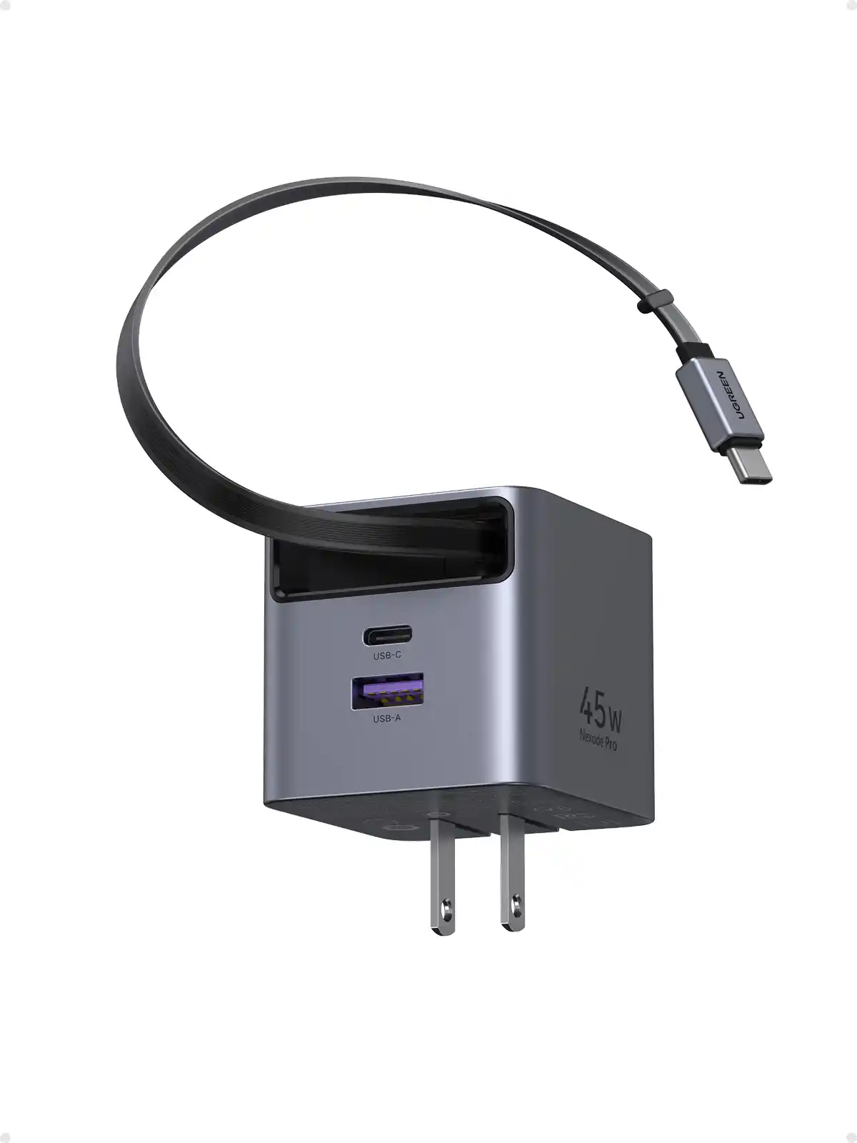 Buy UGREEN 65821 Nexode Pro 45W GaN Fast Charger with Retractable Cable Online in Pakistan - UGREEN PK