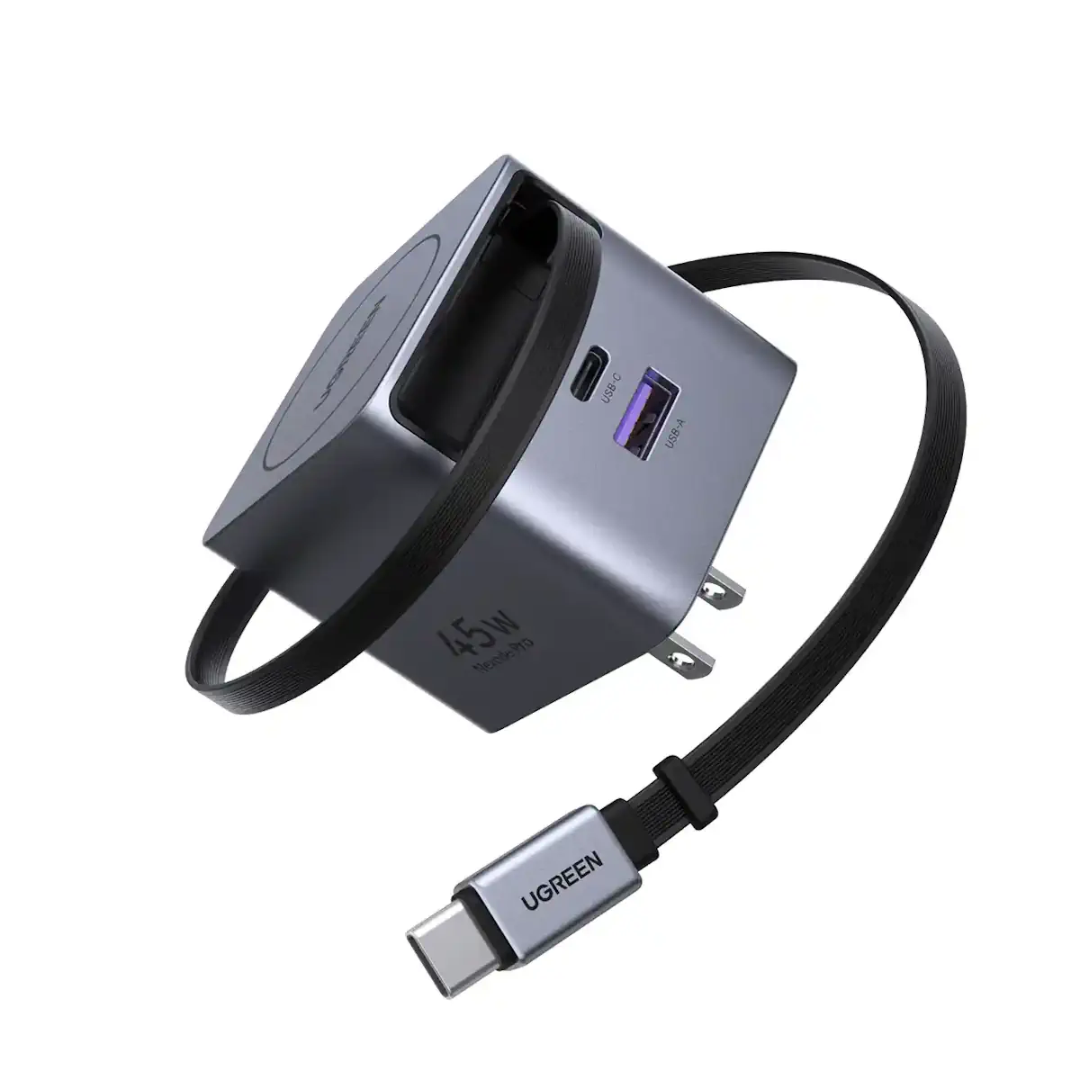 Buy UGREEN 65821 Nexode Pro 45W GaN Fast Charger with Retractable Cable Online in Pakistan - UGREEN PK