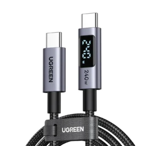 UGREEN 65867 240W USB C to USB-C Cable with Digital Display (2 Meters) PD 3.1 Type C Fast Charging, Nylon Braided, E-marker Chip