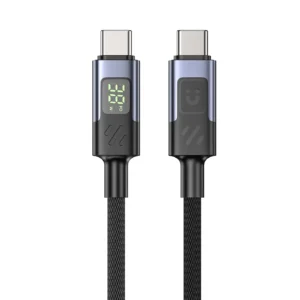 UNITEK PD 60W USB-C Charging Cable with Smart LED Display (1 Meter) Nylon Braided, E-Marker Chip, for iPhone 17/16/15