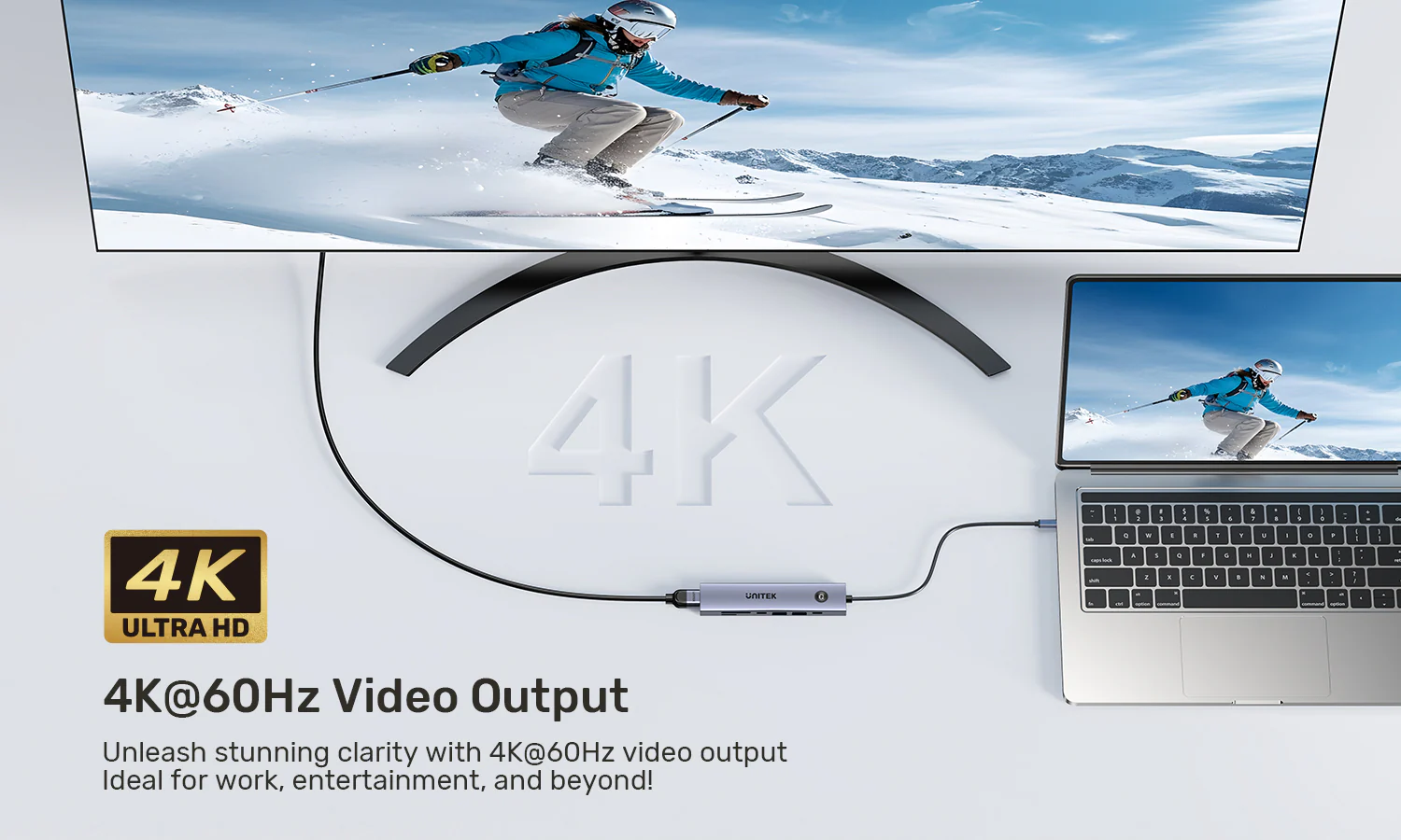 UNITEK uHUB S7 Pro 7-in-1 5Gbps USB-C Hub with Screen On/Off Button, 4K@60Hz HDMI HDR, 100W PD Charging, 5Gbps Data Ports, Dual SD/microSD Card Readers