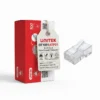 UNITEK RJ45 Cat.6 Pass-Through Connector (100 Pieces), Cat 6 Ethernet Modular Plug, Gold-Plated 3-Point Staggered Contacts