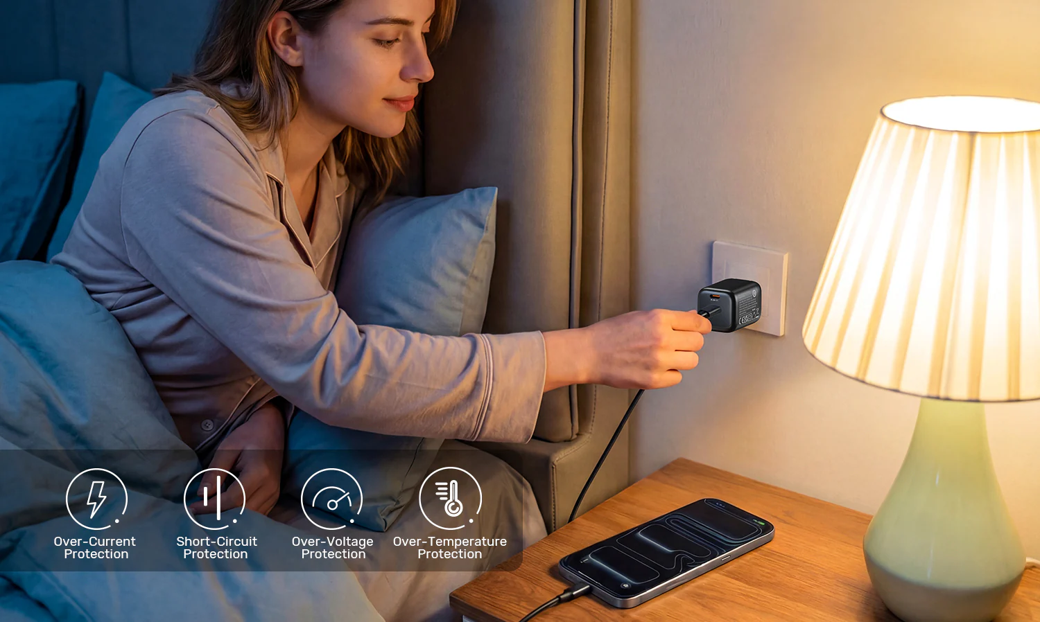 UNITEK Zeno 45W GaN Wall Charger (EU Plug) PD3.0 QC4+ SFC2.0 PPS, Compatible with iPhone 17/16/15 Pro Max
