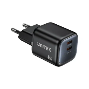 UNITEK  Zeno 45W GaN Wall Charger (EU Plug) PD3.0 QC4+ SFC2.0 PPS, Compatible with iPhone 17/16/15 Pro Max