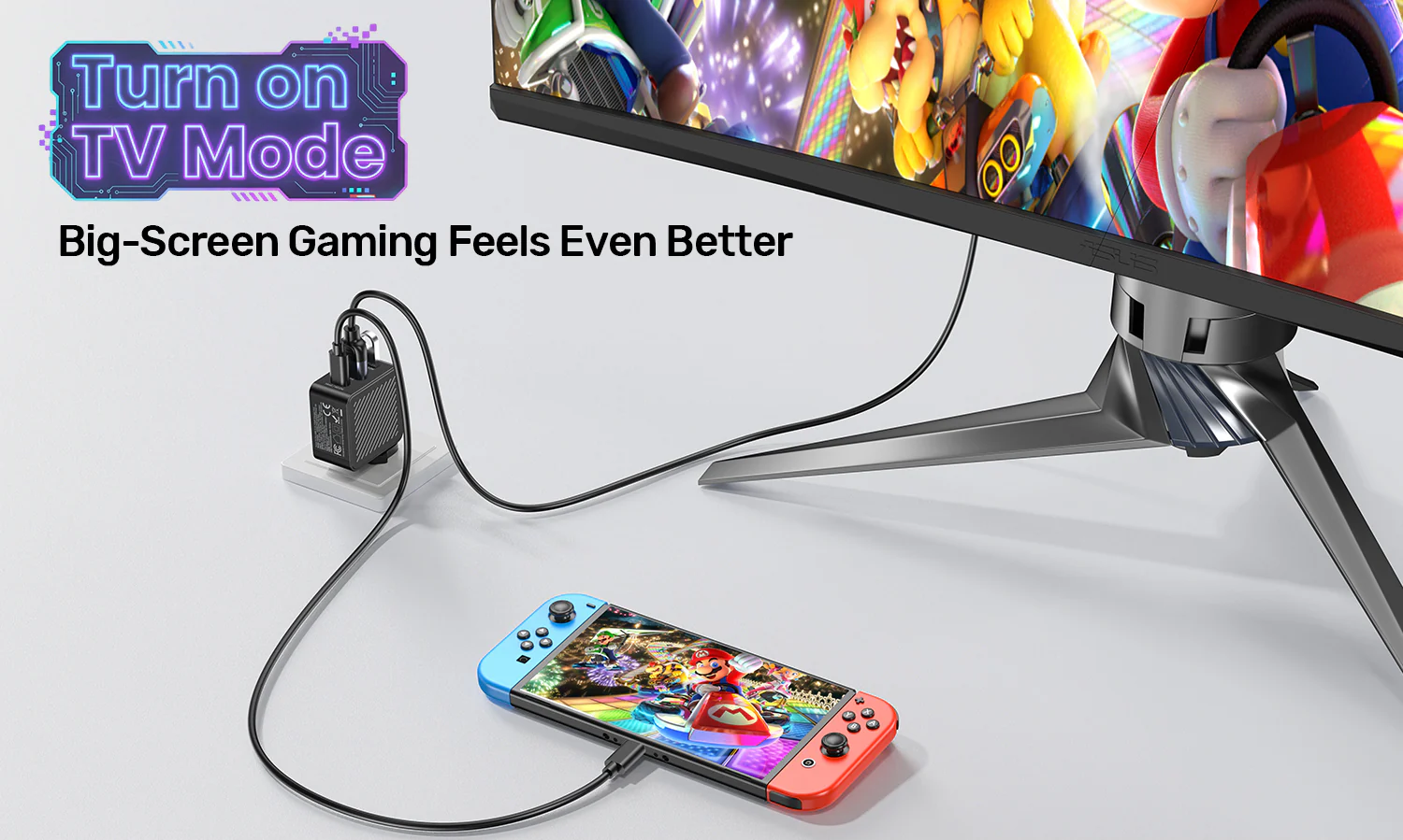 UNITEK Travel Tri Pro 65W 3-in-1 GaN Charger Hub (EU/US/UK/AU Plugs) GaN Fast Charging 60W USB-C + 5W USB-A + 4K@60Hz HDMI