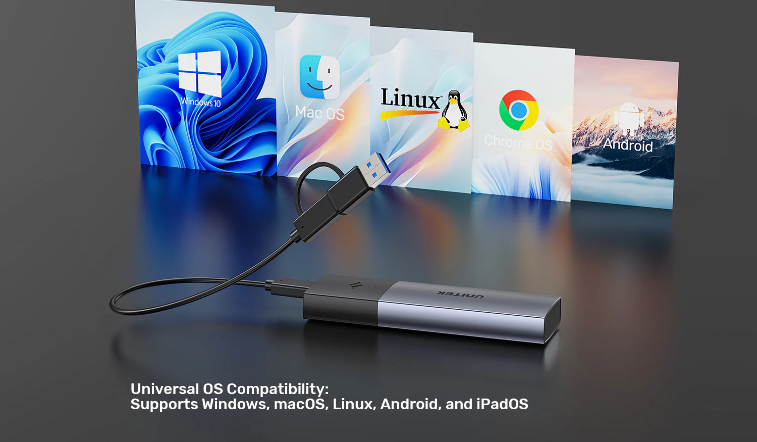 UNITEK SolidForce Smart Anti-loss M.2 SSD Enclosure, 10Gbps NVMe SSD Enclosure with Apple Find My Tracking