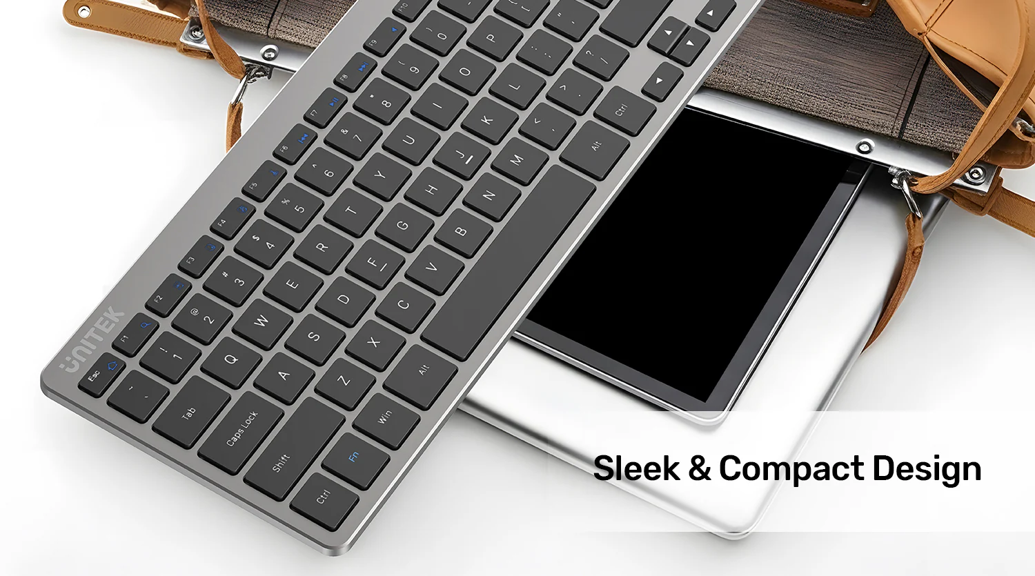 UNITEK SlimTap Ultra Light Wired Keyboard, 99 Keys, Ultra-Slim 17.15mm Profile, Silent Scissor-Switch Keys