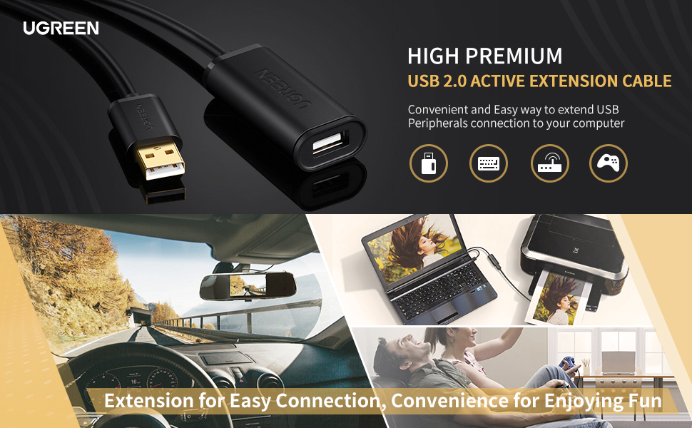 Buy UGREEN 10321 USB 2.0 Active Extension Cable with Signal Booster Chipset 10 Meter 001 Online in Pakistan - UGREEN PK