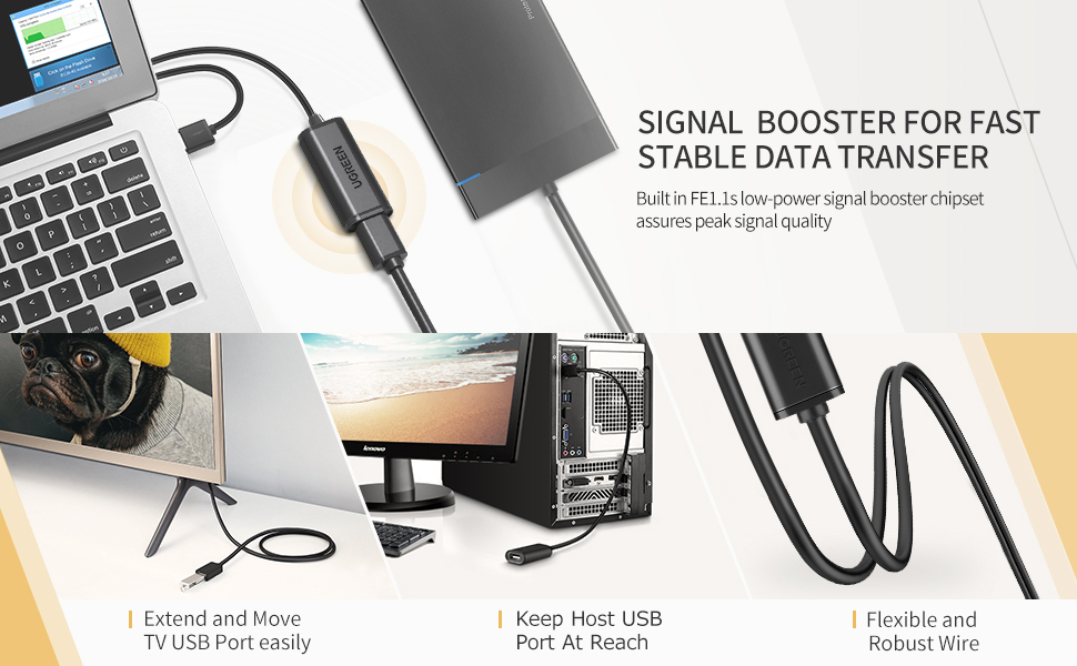 Buy UGREEN 10321 USB 2.0 Active Extension Cable with Signal Booster Chipset 10 Meter 002 Online in Pakistan - UGREEN PK