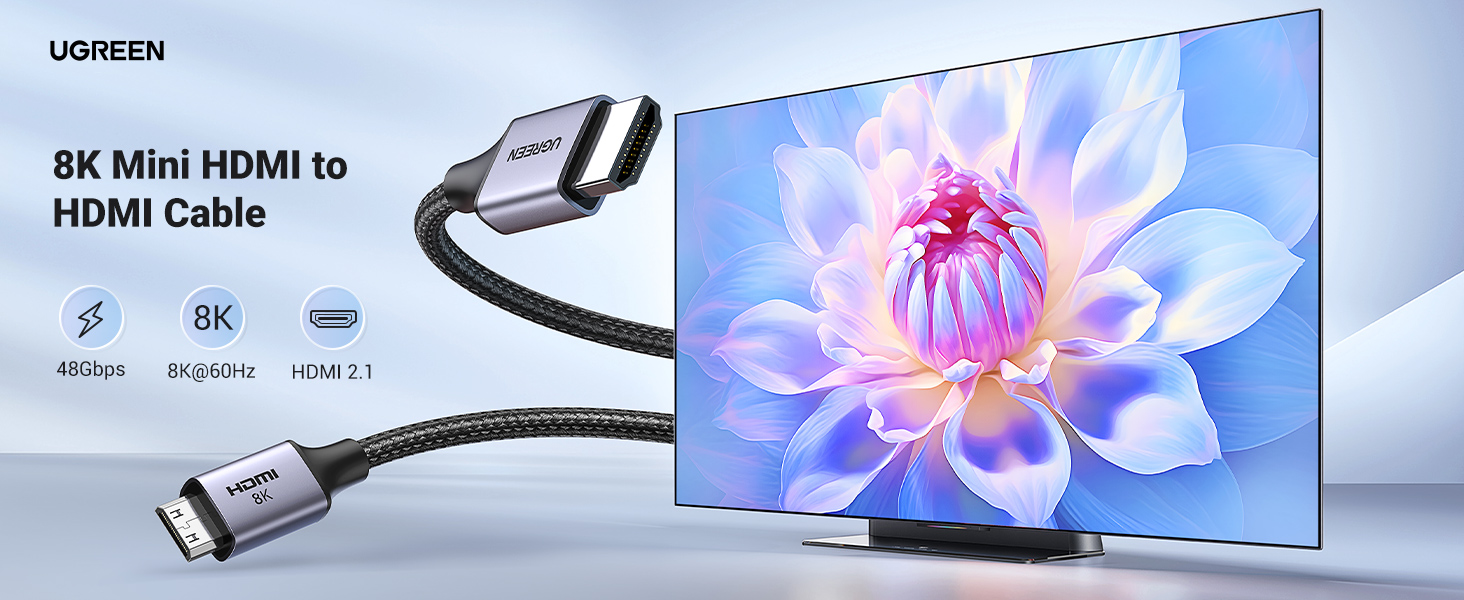 UGREEN 15515 8K Mini HDMI to HDMI Cable 2 Meter - UGREEN PK