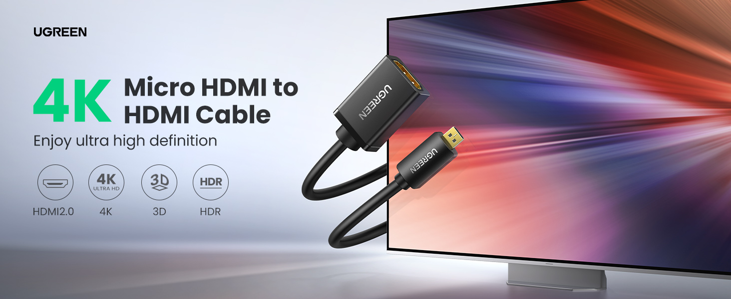 UGREEN 20134 Micro HDMI to HDMI Adapter 4K@60Hz - UGREEN PK