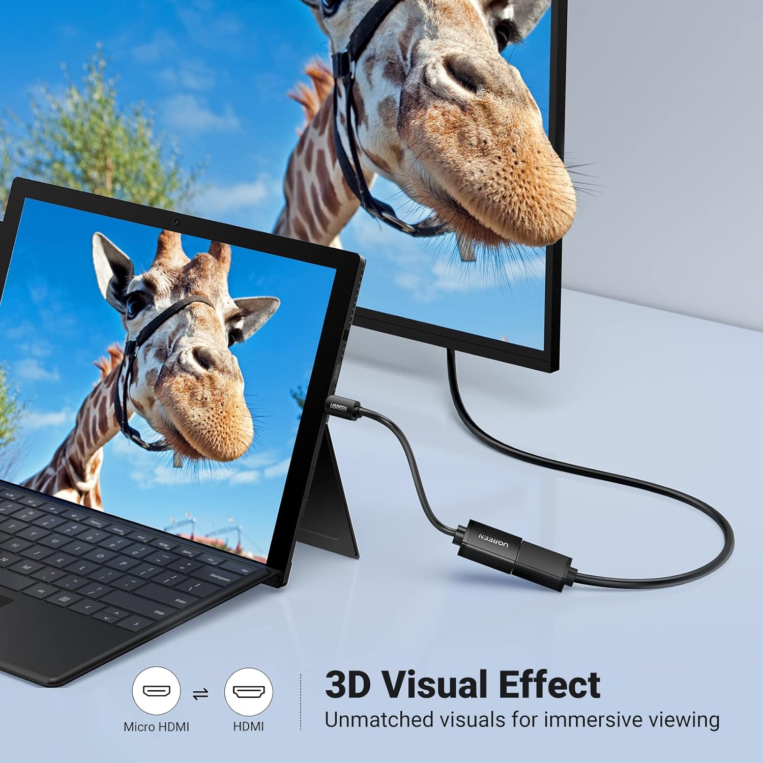 UGREEN 20134 Micro HDMI to HDMI Adapter 4K@60Hz - UGREEN PK