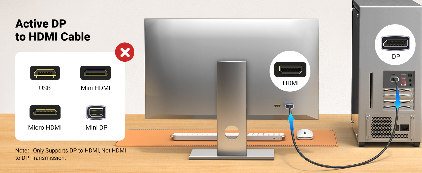 Buy UGREEN 35843 4K DisplayPort to HDMI Cable 3m 1080P@120Hz 011 Online in Pakistan - UGREEN PK