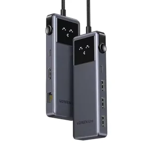 Buy UGREEN 45155 Uno 7-in-1 USB-C Hub 4K@60Hz HDMI, 100W PD Fast Charging, Gigabit Ethernet, 5Gbps USB-C & USB-A Expansion Dock with Smart Robotic Emoji LED Screen Online in Pakistan - UGREEN PK