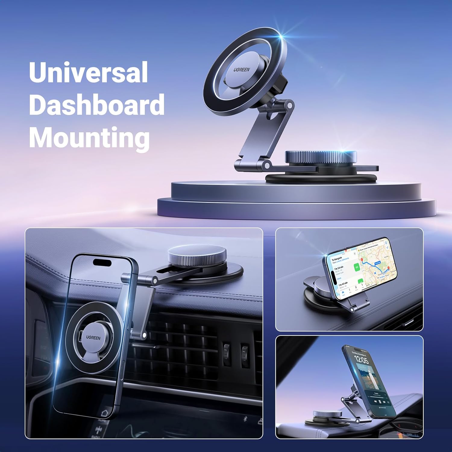 Buy UGREEN 45577 Magsafe Car Mount 360° Rotation Magnetic Phone Holder for iPhone 17/16/15/14/13/12 Series Online in Pakistan - UGREEN PK