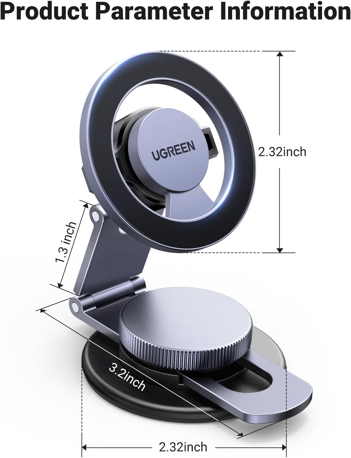 Buy UGREEN 45577 Magsafe Car Mount 360° Rotation Magnetic Phone Holder for iPhone 17/16/15/14/13/12 Series Online in Pakistan - UGREEN PK
