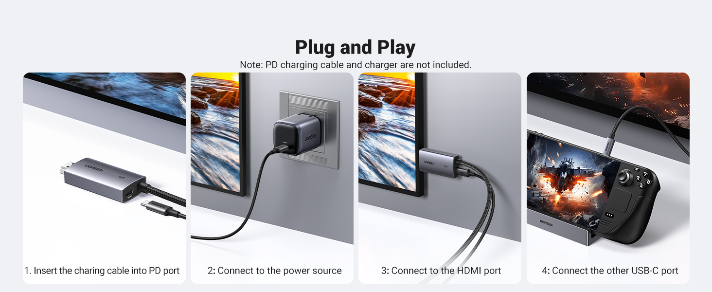 Buy UGREEN 55530 Unidirectional USB C to HDMI Cable 2 Meter with 100W PD Fast Charging 005 Online in Pakistan - UGREEN PK