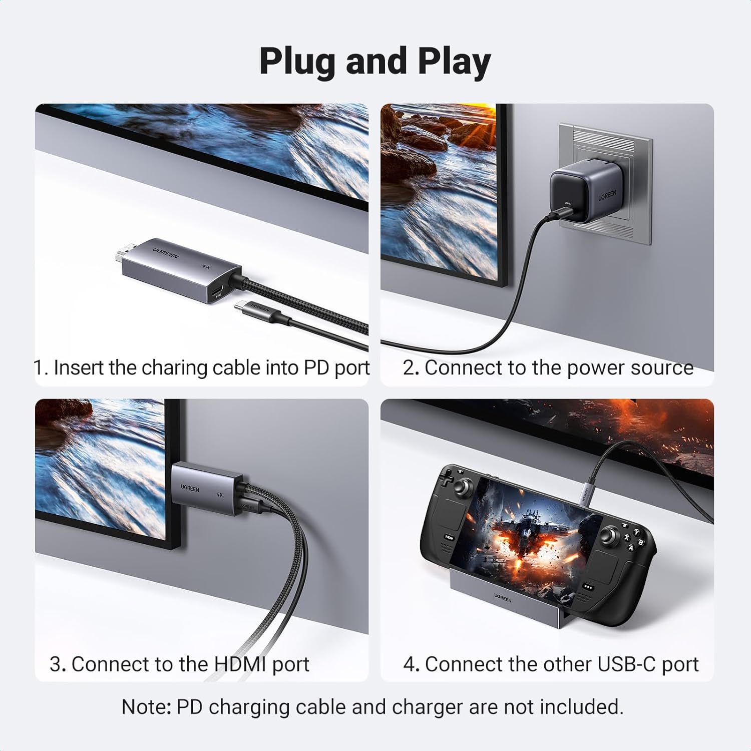 Buy UGREEN 55530 Unidirectional USB C to HDMI Cable 2 Meter with 100W PD Fast Charging 06 Online in Pakistan - UGREEN PK