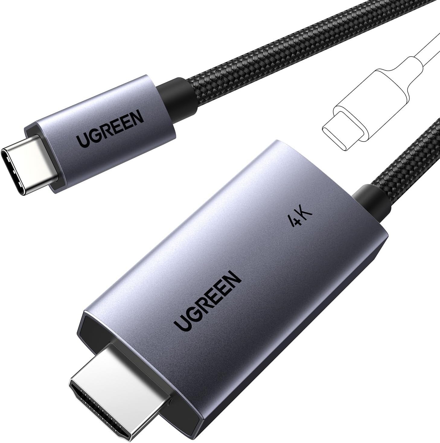 Buy UGREEN 55530 Unidirectional USB C to HDMI Cable 2 Meter with 100W PD Fast Charging 09 Online in Pakistan - UGREEN PK