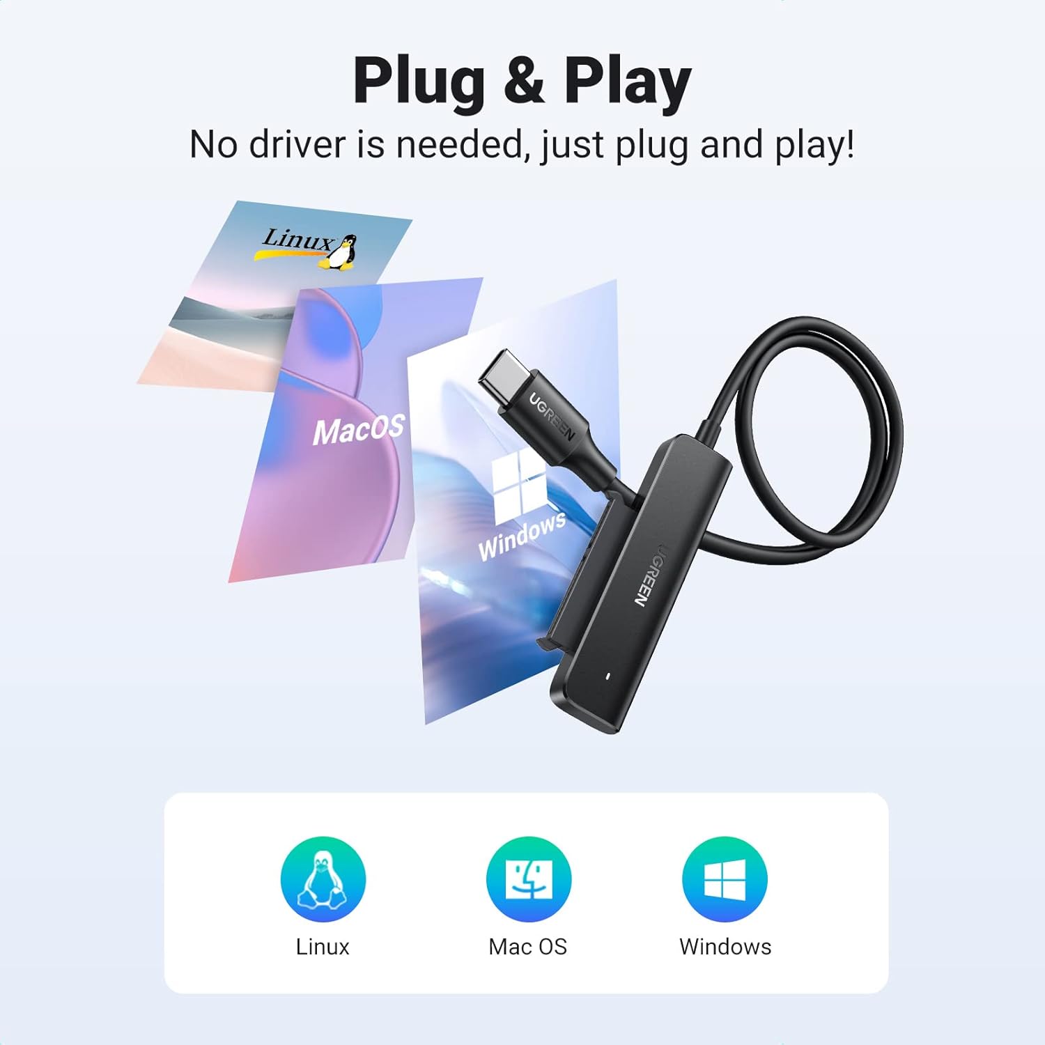 Buy UGREEN 70610 SATA to USB C Adapter 5Gbps UASP 06 Online in Pakistan - UGREEN PK