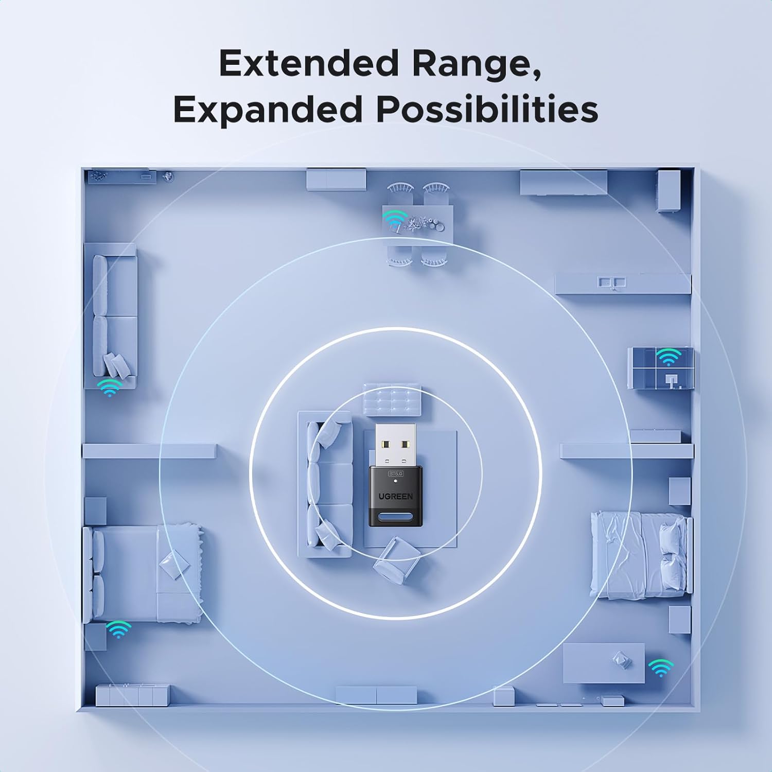 Buy UGREEN 75073 Bluetooth 6.0 Adapter USB Dongle for PC 08 Online in Pakistan - UGREEN PK