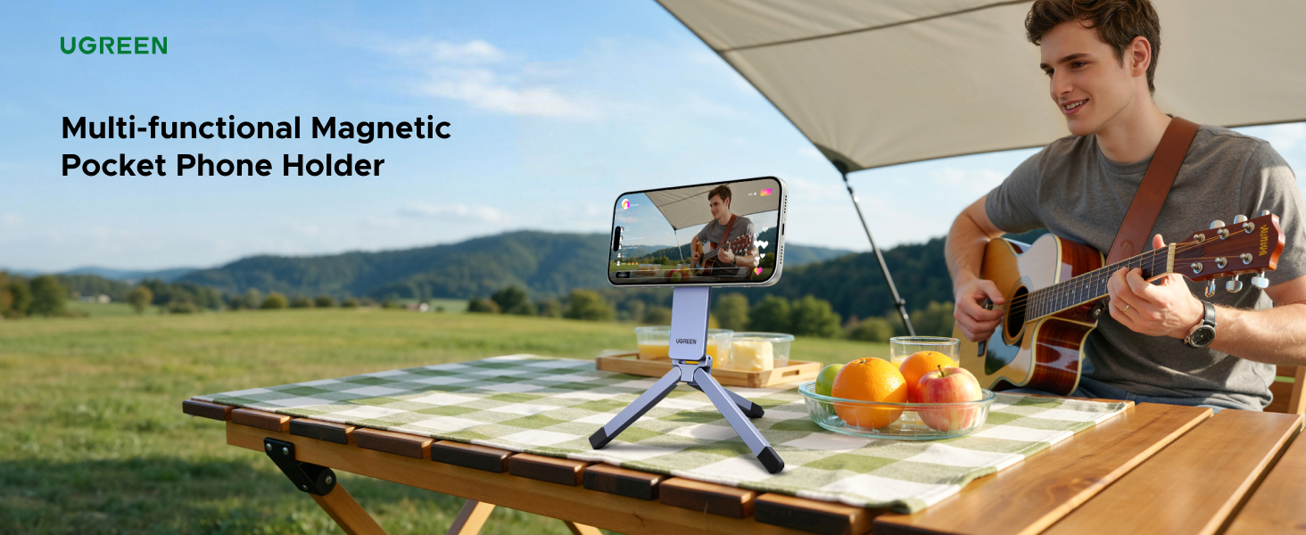UGREEN 75509 MagSafe Tripod 360° Rotating Adjustable Magnetic Phone Stand with 1/4'' Screw Port for iPhone 17/16/15/14/13/12 Buy UGREEN 75509 MagSafe Tripod 360° Rotating Adjustable Magnetic Phone Stand with 1/4'' Screw Port for iPhone 17/16/15/14/13/12 Online in Pakistan - UGREEN PK