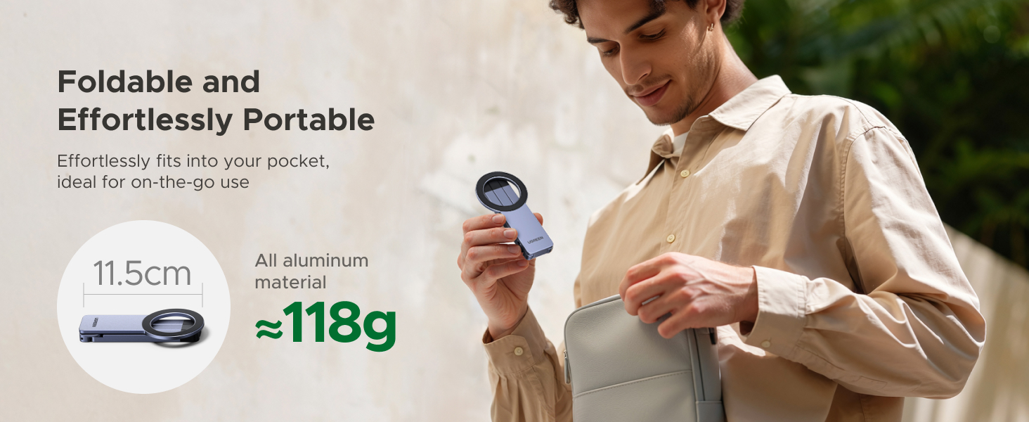 UGREEN 75509 MagSafe Tripod 360° Rotating Adjustable Magnetic Phone Stand with 1/4'' Screw Port for iPhone 17/16/15/14/13/12 Buy UGREEN 75509 MagSafe Tripod 360° Rotating Adjustable Magnetic Phone Stand with 1/4'' Screw Port for iPhone 17/16/15/14/13/12 Online in Pakistan - UGREEN PK