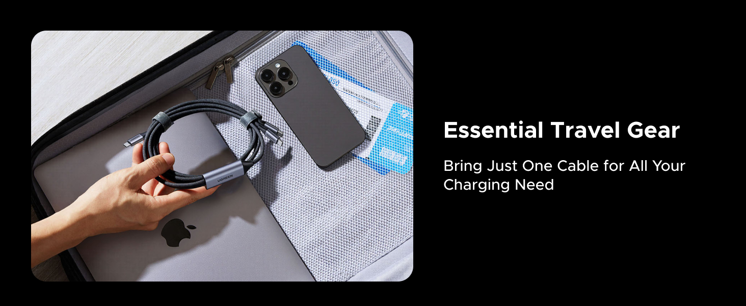 Buy UGREEN 75733 140W Dual USB-C to USB-C 2-in-1 Fast Charging Cable (2 Meter) 5A PD3.1 Heavy-Duty Nylon Braided Power Display & Intelligent Dual-Device Charger Splitter Cord for MacBooks, Laptops, iPhones, iPads, & Galaxy Series Online in Pakistan - UGREEN PK