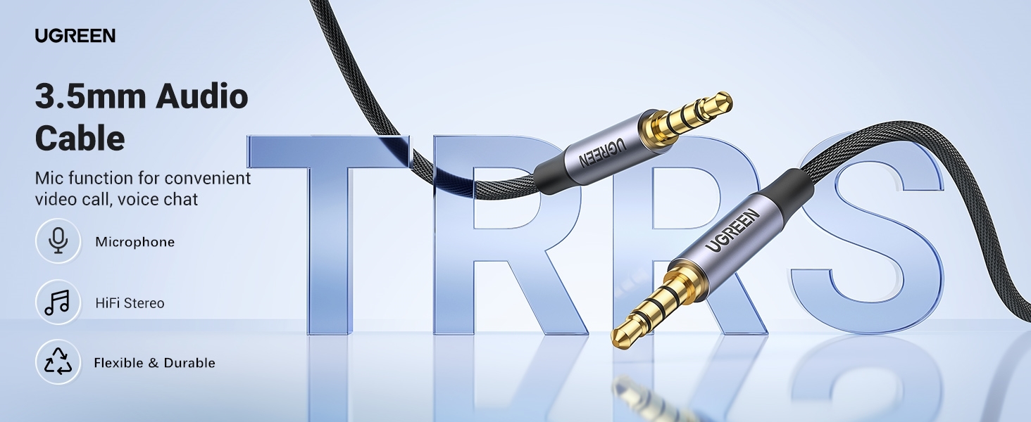 UGREEN 10648 3.5mm 4-Pole Audio Cable 1 Meter UGREEN 10648 3.5mm 4-Pole Audio Cable 1 Meter - UGREEN PK