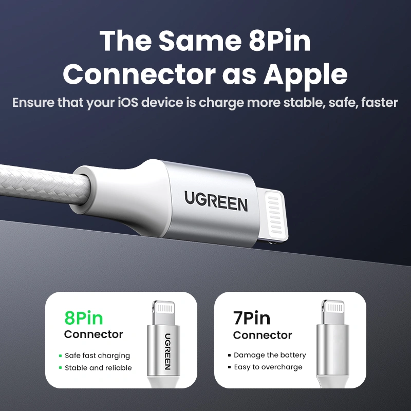 UGREEN 60161 USB-A to Lightning Cable 1 Meter MFi - UGREEN PK