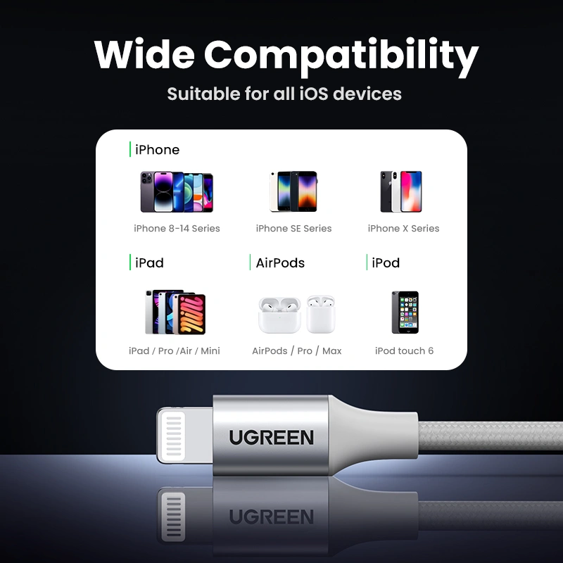 UGREEN 60161 USB-A to Lightning Cable 1 Meter MFi - UGREEN PK